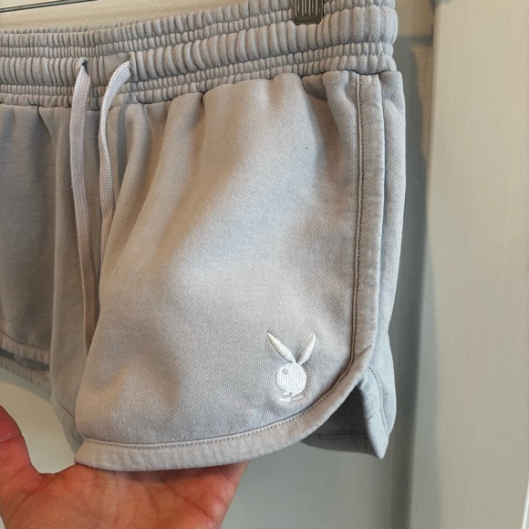 Playboy by Pacsun Bunny Sweat Shorts Light Periwinkle Size Medium Women's - Picture 4 of 10